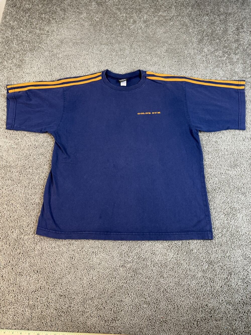 Vintage Gold's Gym Shirt Mens XL Blue Logo Graphic Workout Bodybuilding Gym 90s